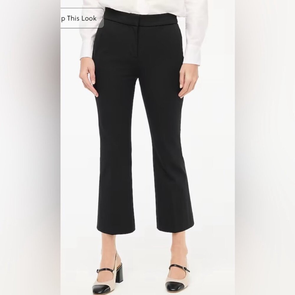 EUC Women's J. CREW Kelsey Flare Pant Wide Leg Ankle Black | Size 6